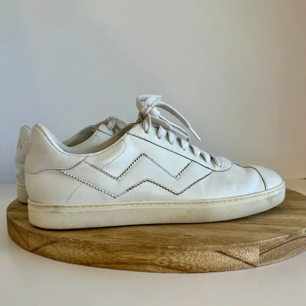 Stuart Weitzman Daryl Leather Lace Up Low Top Sneaker Size 10 Women's
